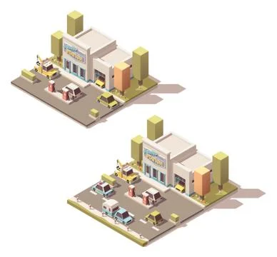 Vector isometric car Service Stock Illustration