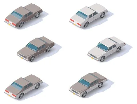Vector isometric cars Stock Illustration