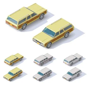 Vector isometric cars Stock Illustration