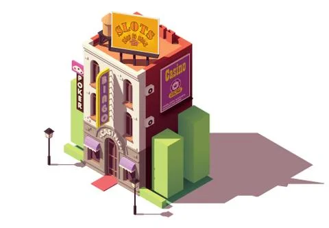 Vector isometric casino building Stock Illustration