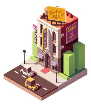 Vector isometric casino building Stock Illustration