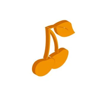 Vector isometric cherry icon on a white background Stock Illustration