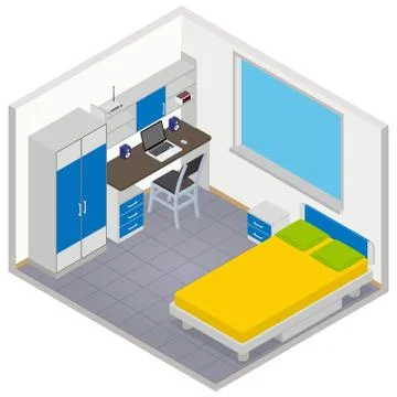 Vector isometric children room icon Stock Illustration
