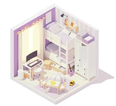 Vector isometric children's room Stock Illustration