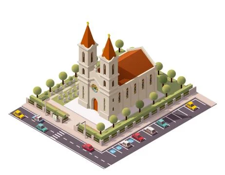 Vector isometric church Illustrazione stock