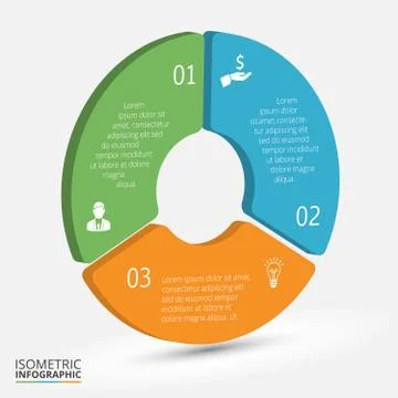 Vector isometric circle element for infographic. Stock Illustration