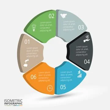 Vector isometric circle element for infographic. Stock Illustration