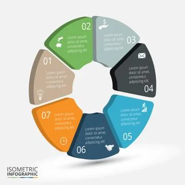Vector isometric circle element for infographic. Stock Illustration