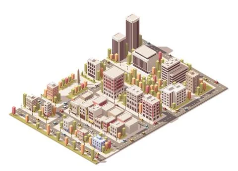 Vector isometric city Stock Illustration
