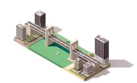 Vector isometric city map Stock Illustration
