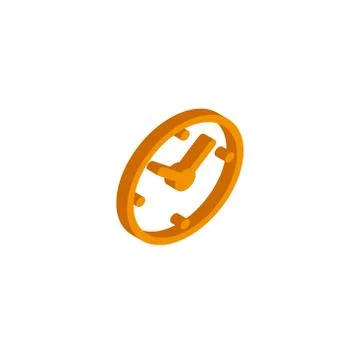 Vector isometric clock icon on a white background Stock Illustration