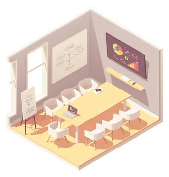 Vector isometric conference room Illustrazione stock