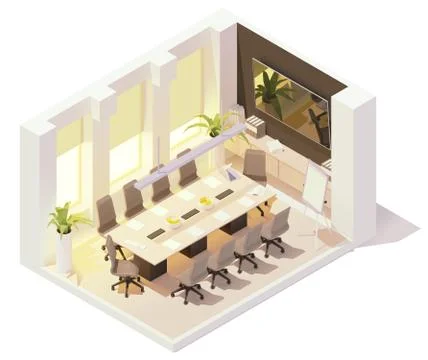 Vector isometric conference room Stock Illustration