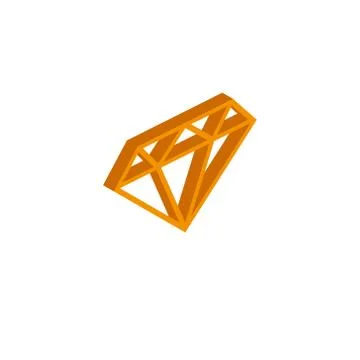 Vector isometric diamond icon on a white background 库存插图
