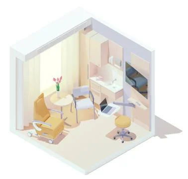 Vector isometric doctors office Stock Illustration