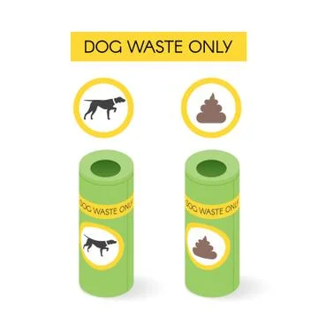 Vector isometric dog waste cans Illustrazione stock