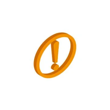 Vector isometric exclamation mark icon on a white background 库存插图