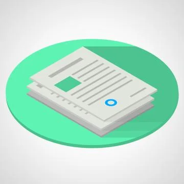 Vector isometric flat illustration of documents paper イラスト素材