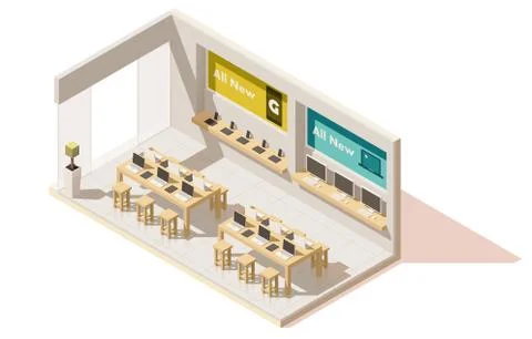 Vector isometric gadget shop Stock Illustration