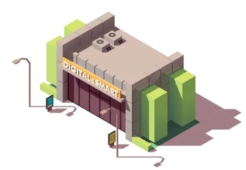 Vector isometric gadgets and computer store Illustrazione stock