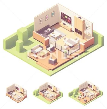 Vector isometric garden summer house Stock Illustration