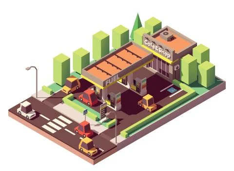 Vector isometric gas station Stock Illustration
