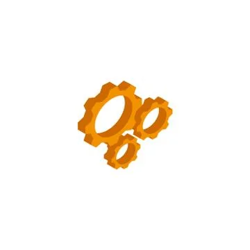 Vector isometric gear icon on a white background Stock Illustration