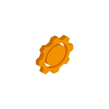 Vector isometric gear icon on a white background Stock Illustration