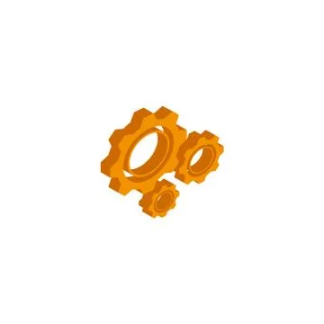 Vector isometric gear icon on a white background Stock Illustration