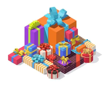 Vector isometric gift boxes Stock Illustration