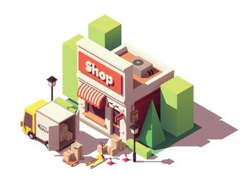 Vector isometric goods delivery icon Stock Illustration