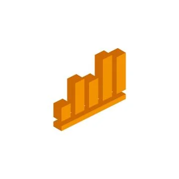 Vector isometric graph icon on white background. Stock Illustration
