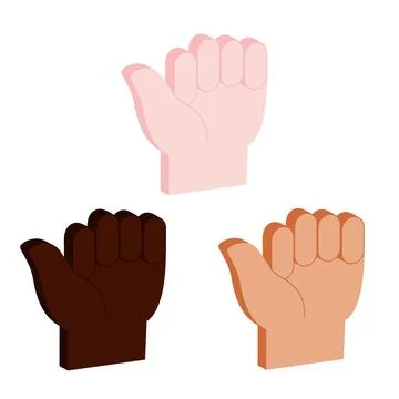 Vector isometric hands fist power set Stock Illustration