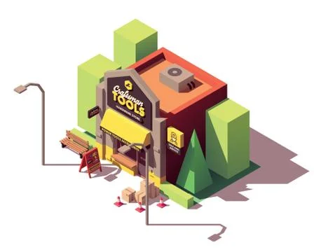 Vector isometric hardware shop Stock Illustration