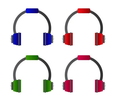 Vector isometric headphone on white background Stock Illustration