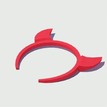 Vector isometric hoop with devil horns. Illustration for Halloween. Stock Illustration