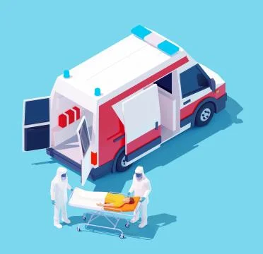 Vector isometric hospitalization with coronavirus Stock Illustration