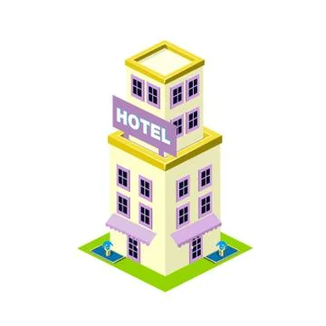 Vector isometric hotel building icon Ilustración de archivo