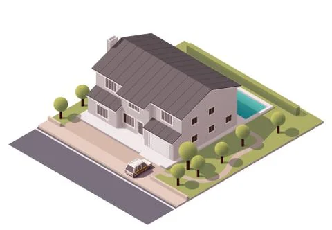 Vector isometric house Stock Illustration