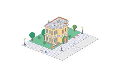 Vector isometric icon or infographic element representing school or university 스톡 일러스트