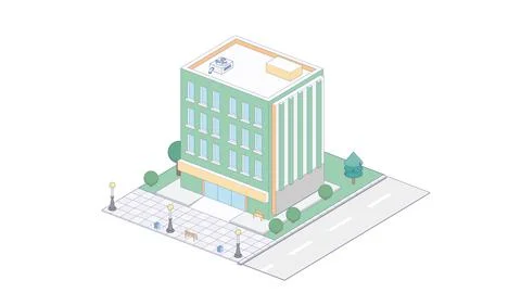 Vector isometric icon or infographic elements representing town apartment Illustrazione stock