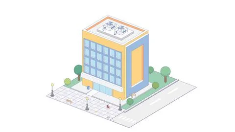Vector isometric icon or infographic elements representing town apartment 스톡 일러스트