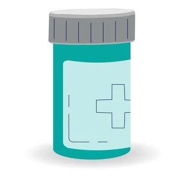 Vector isometric icon of plastic medicine jar Stock Illustration