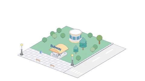 Vector Isometric infographic element or icon representing subway entrance 스톡 일러스트