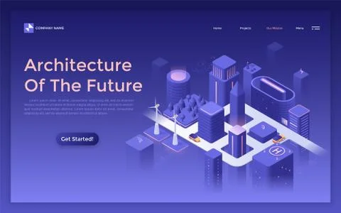 Vector Isometric Landing Page Template Stock Illustration