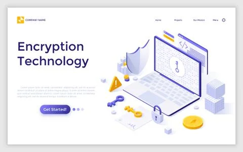 Vector Isometric Landing Page Template Illustrazione stock