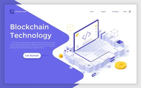 Vector Isometric Landing Page Template Stock Illustration