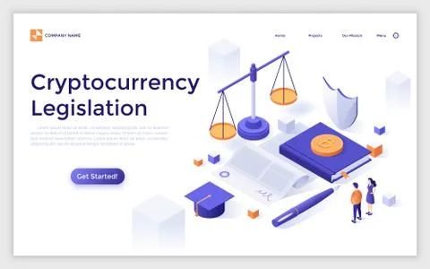 Vector Isometric Landing Page Template Illustrazione stock