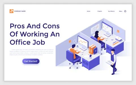 Vector Isometric Landing Page Template Stock Illustration