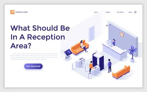 Vector Isometric Landing Page Template Stock Illustration